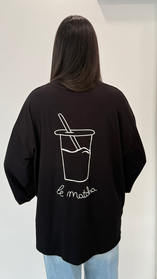 T-SHIRT MATCHA - NOIR