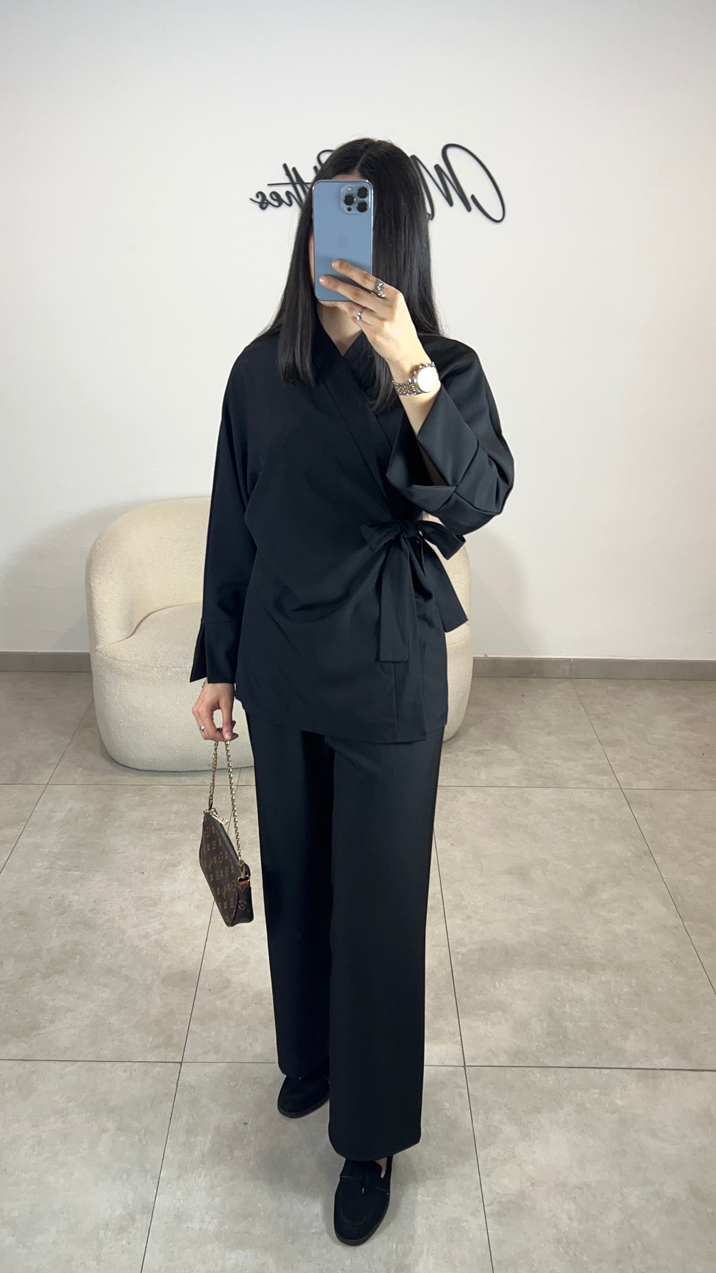 Conjunto de kimono azul marino