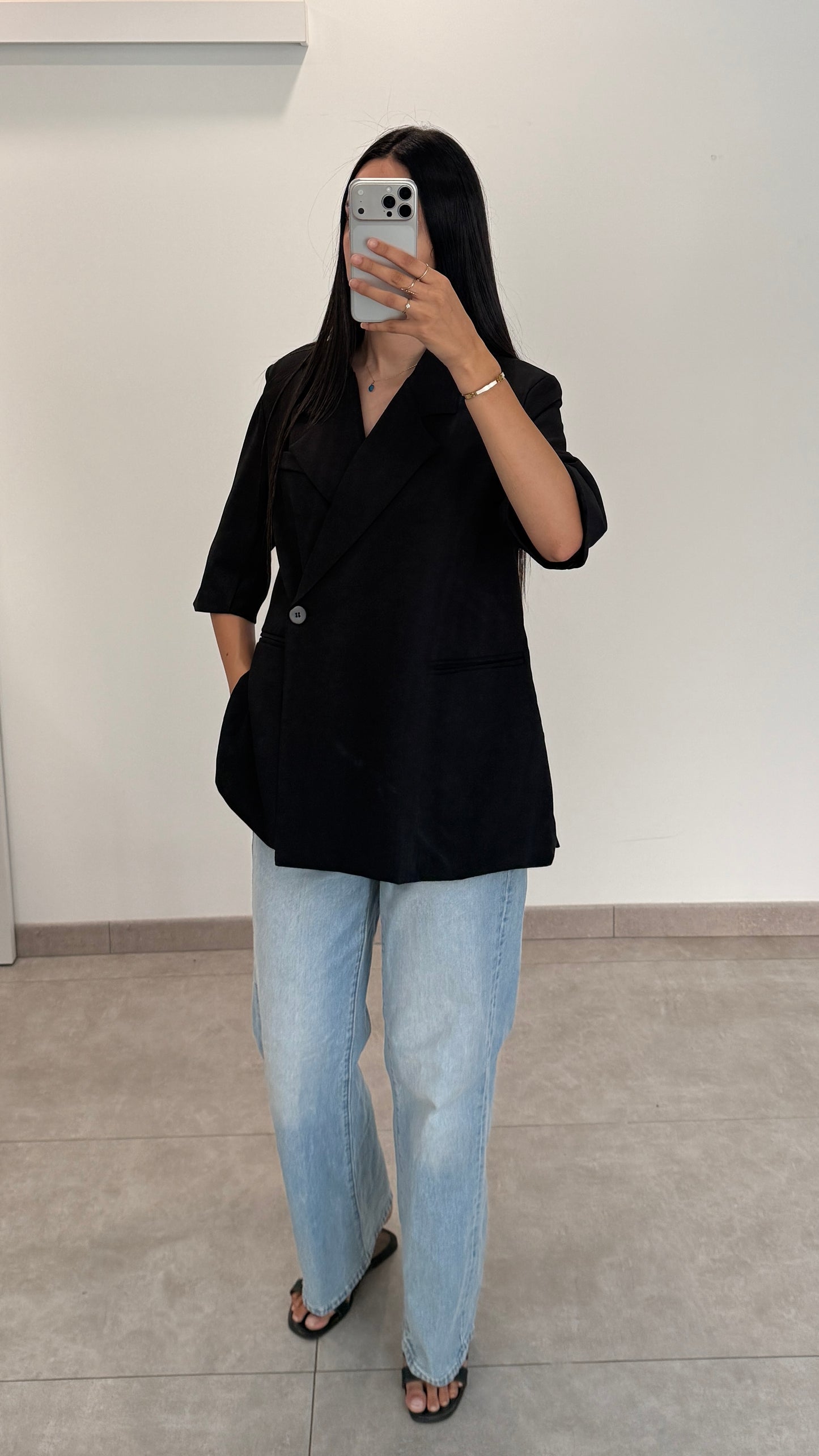 BLAZER CROISÉ OVERSIZE - NOIR