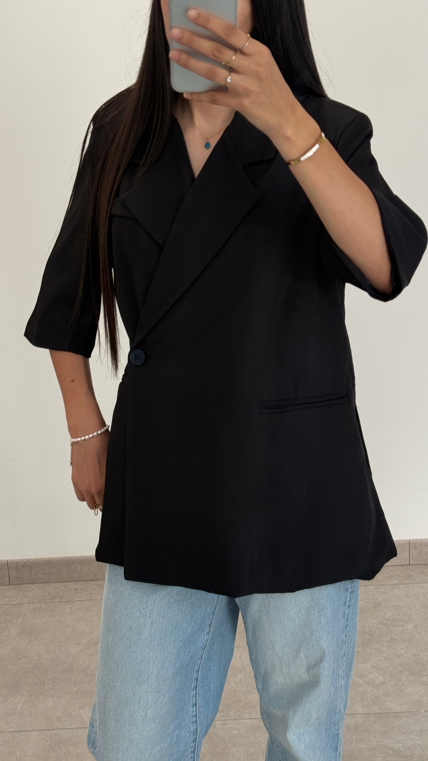 BLAZER CROISÉ OVERSIZE - NOIR