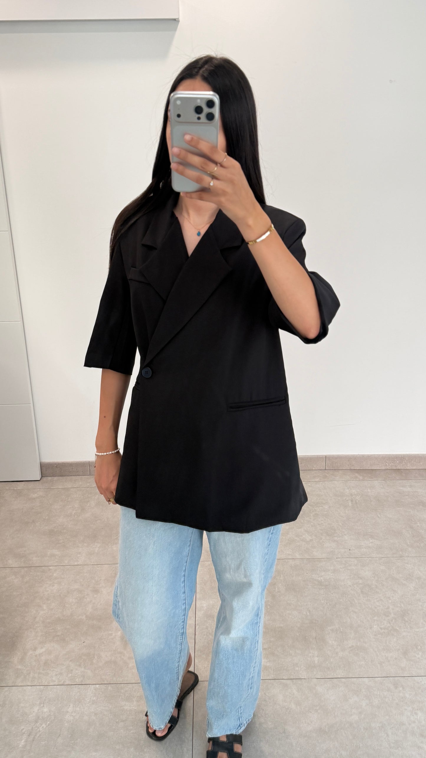 BLAZER CROISÉ OVERSIZE - NOIR