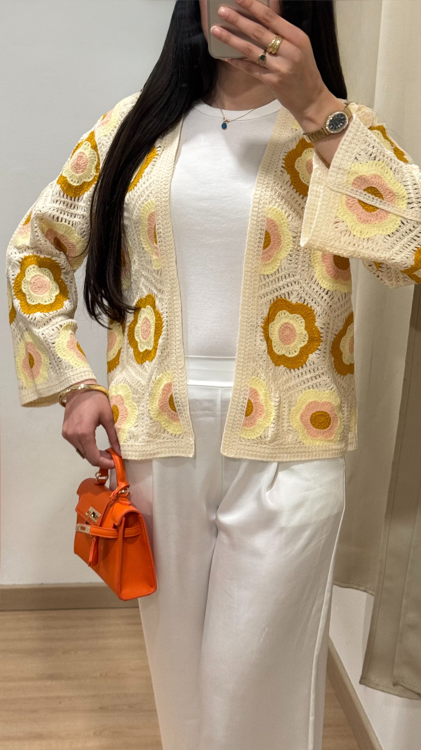 GILET CROCHET - JAUNE