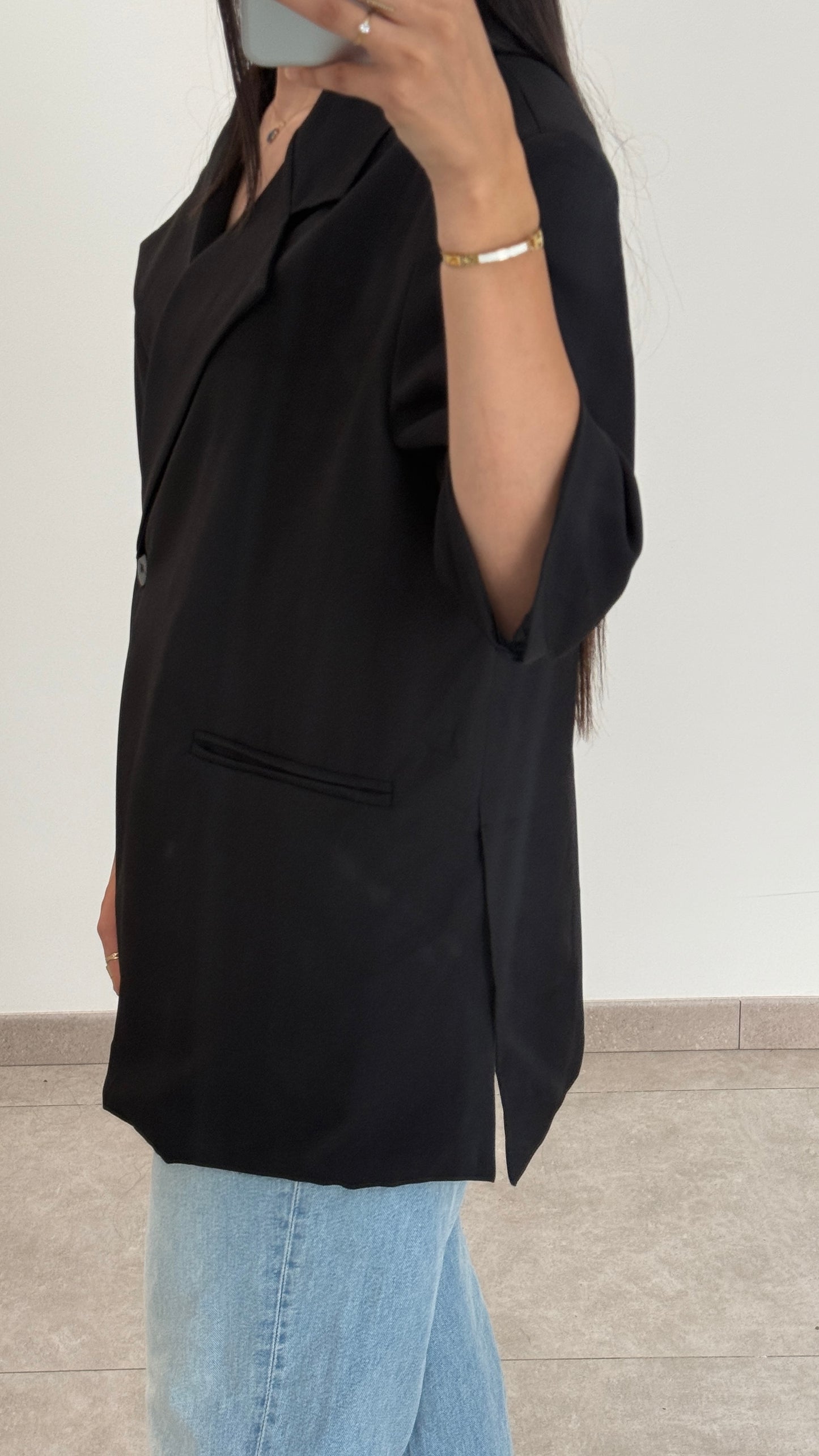 BLAZER CROISÉ OVERSIZE - NOIR