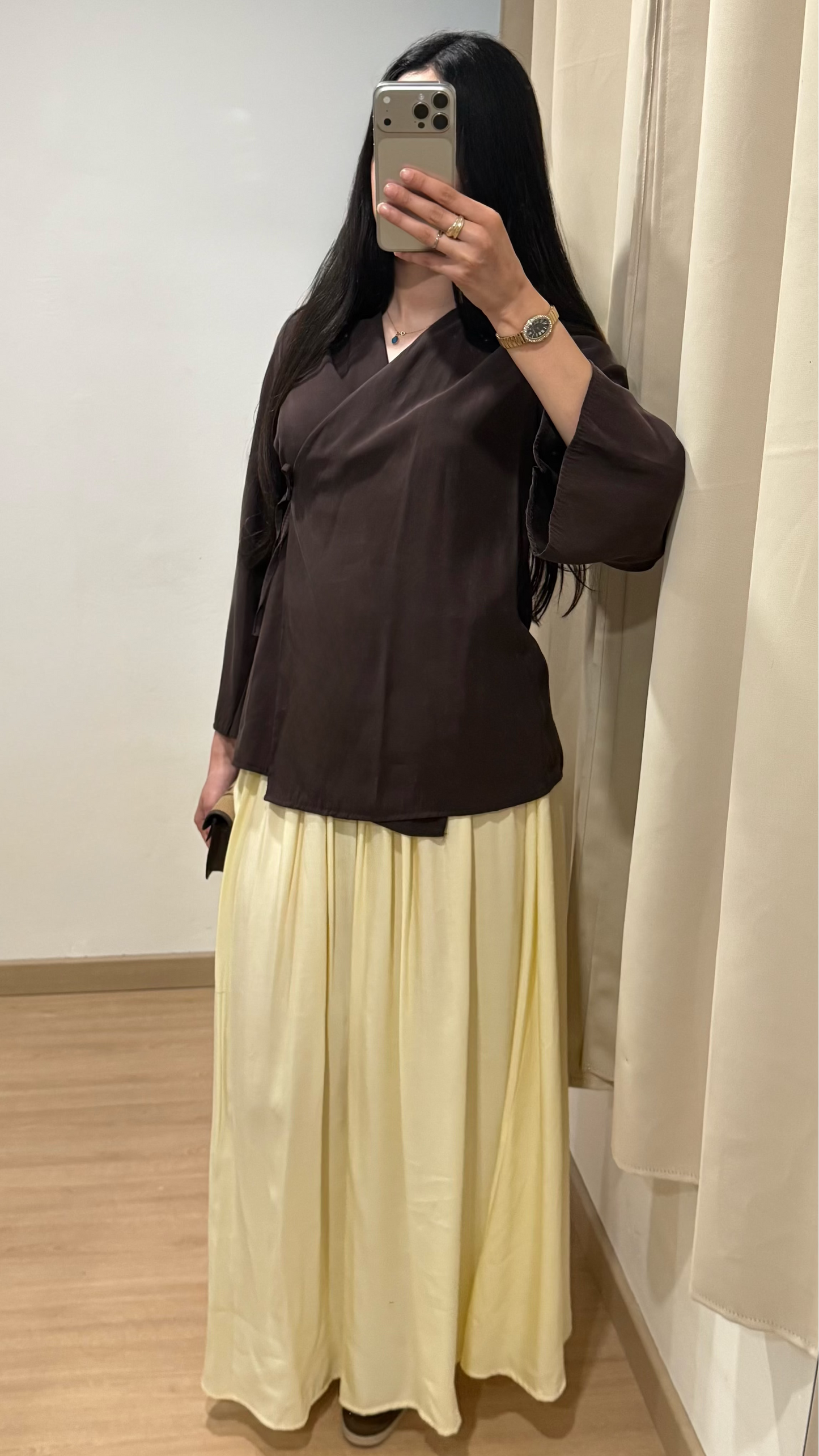 HAUT KIMONO - MARRON