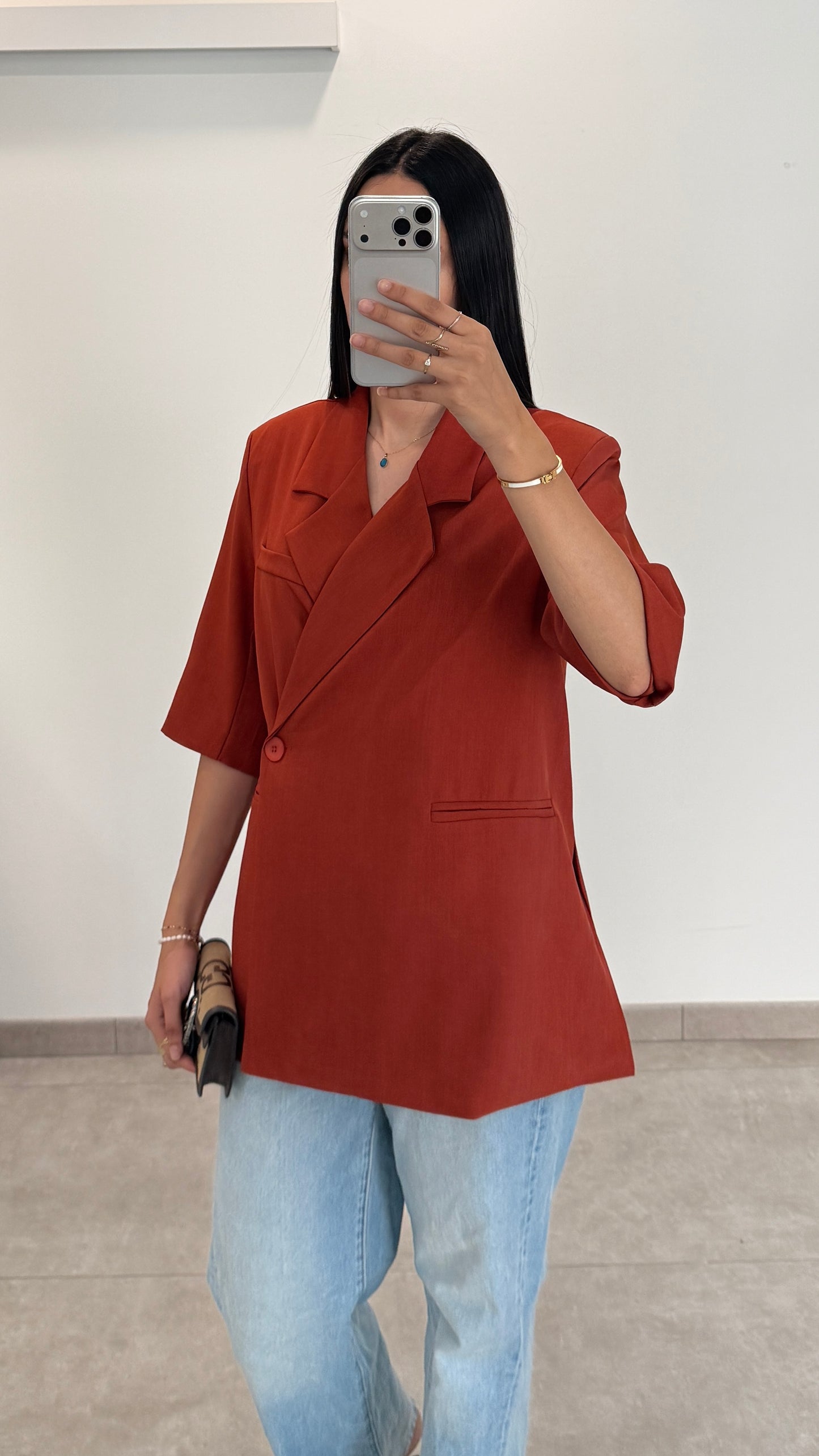 BLAZER CROISÉ OVERSIZE - TERRACOTTA