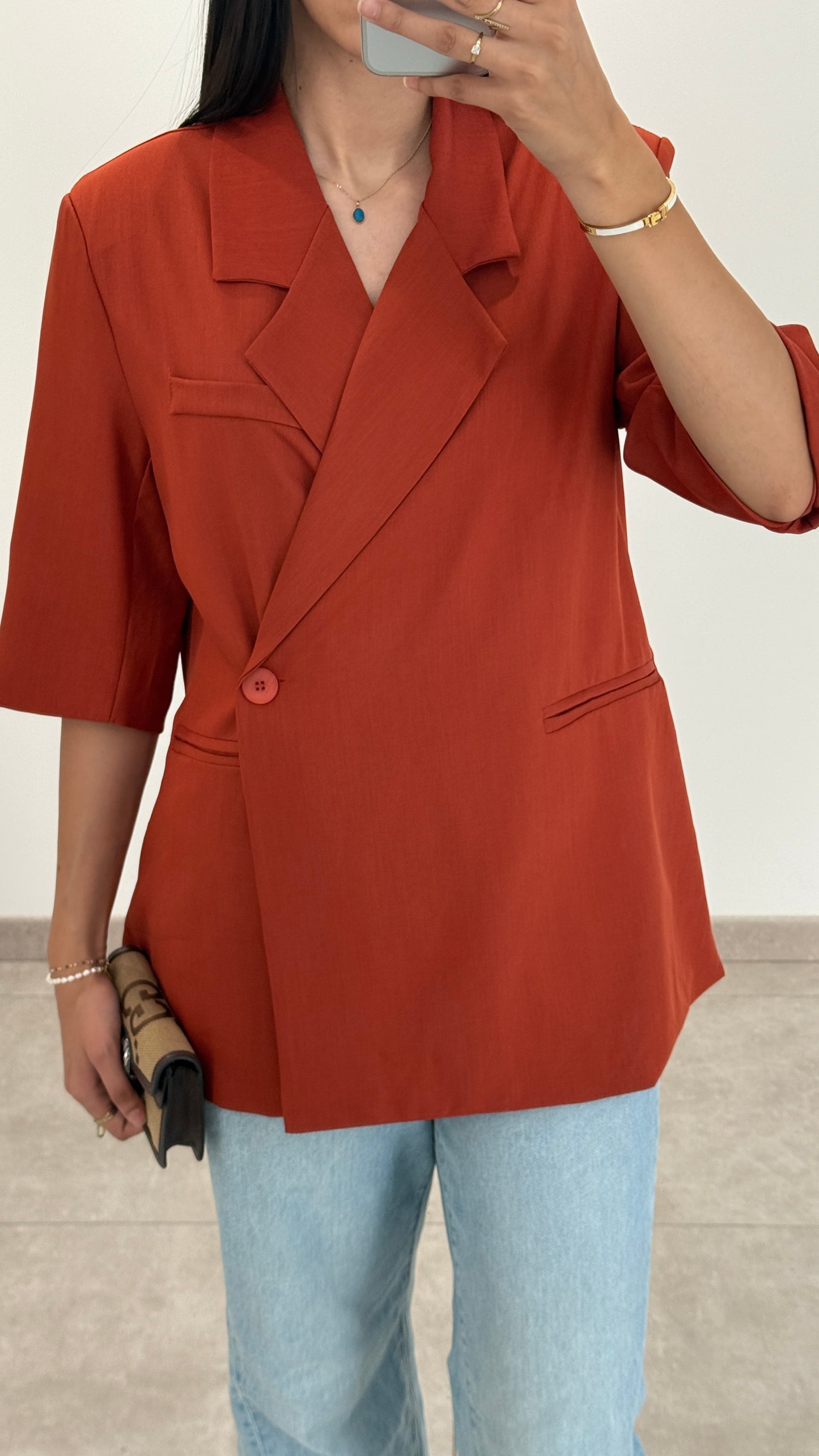 BLAZER CROISÉ OVERSIZE - TERRACOTTA