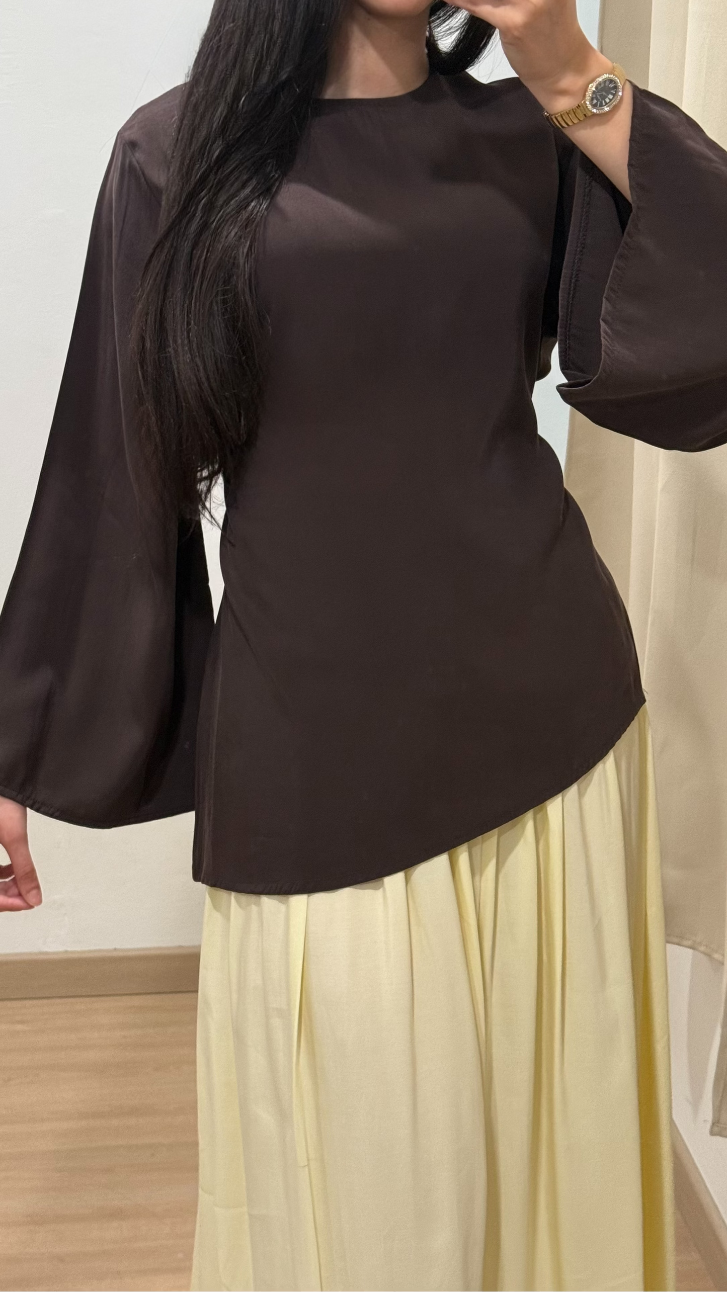 HAUT ASYMÉTRIQUE - MARRON