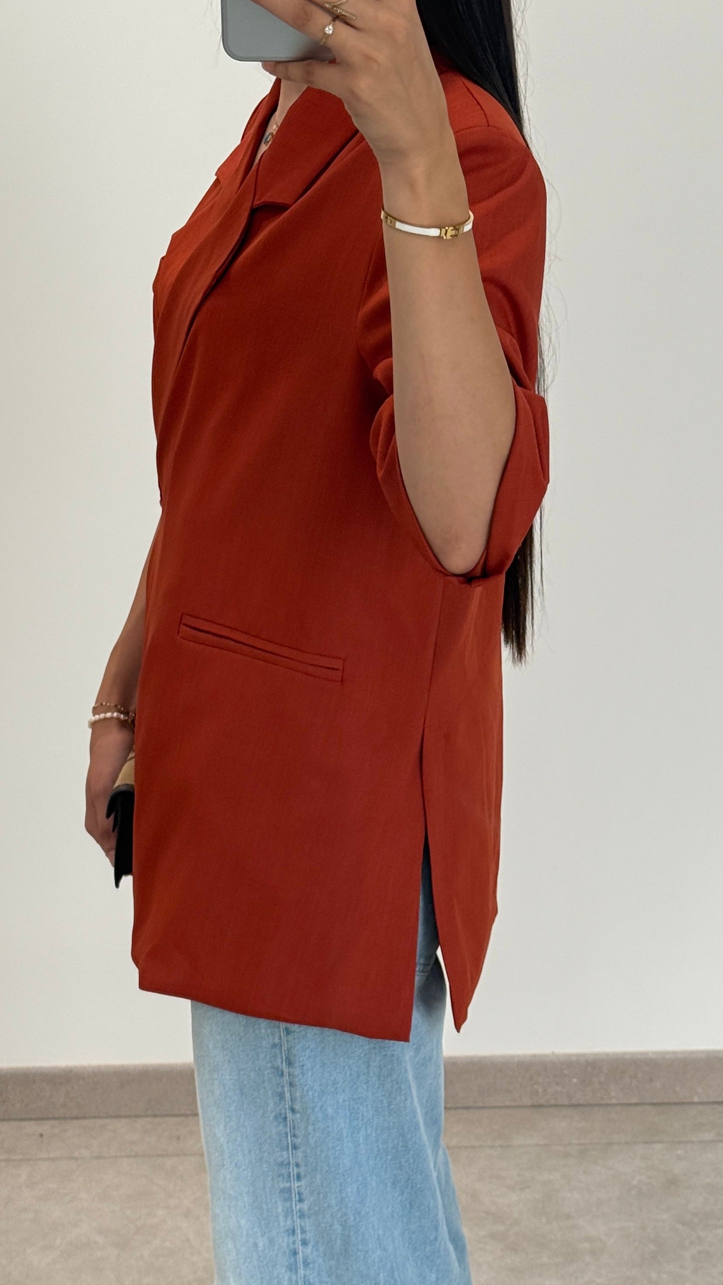 BLAZER CROISÉ OVERSIZE - TERRACOTTA