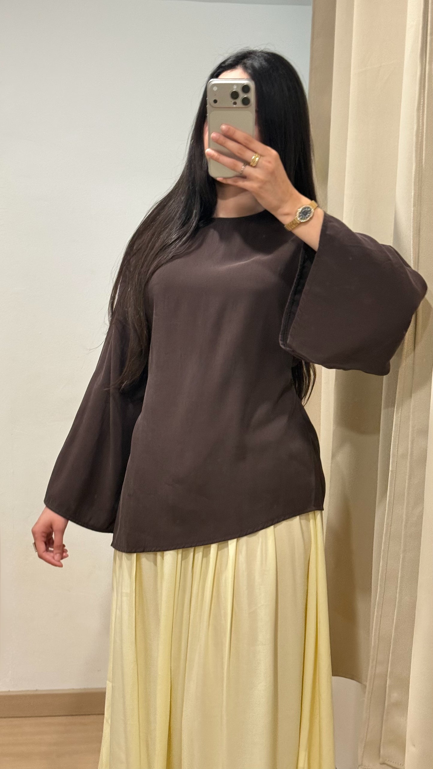 HAUT ASYMÉTRIQUE - MARRON