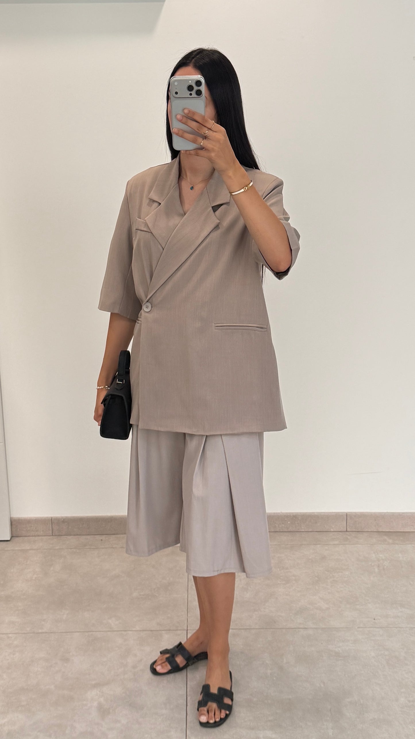 BLAZER CROISÉ OVERSIZE - TAUPE