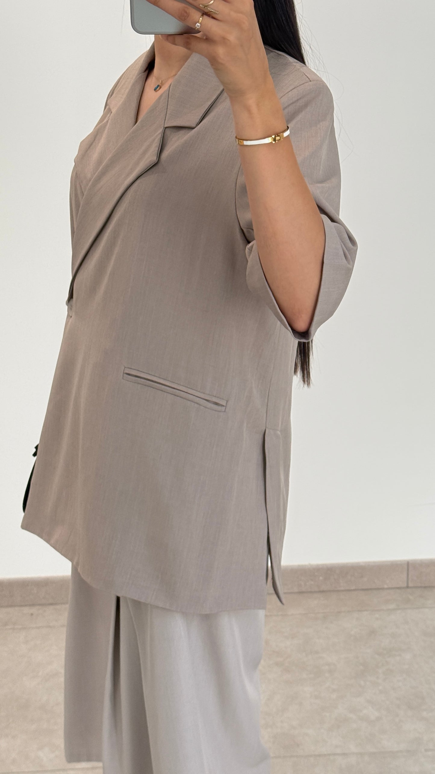 BLAZER CROISÉ OVERSIZE - TAUPE
