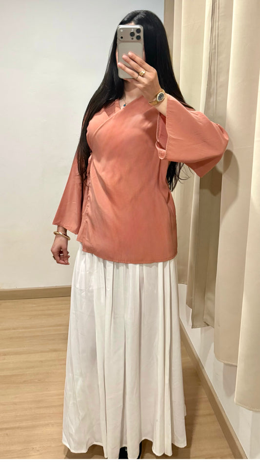 HAUT KIMONO - ORANGE PASTEL