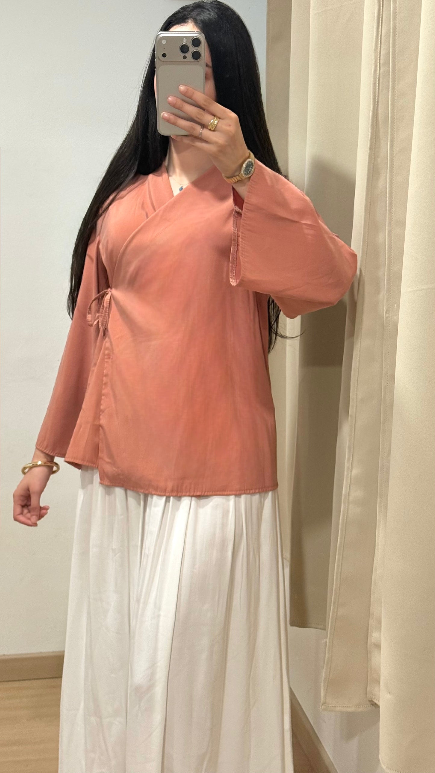 HAUT KIMONO - ORANGE PASTEL