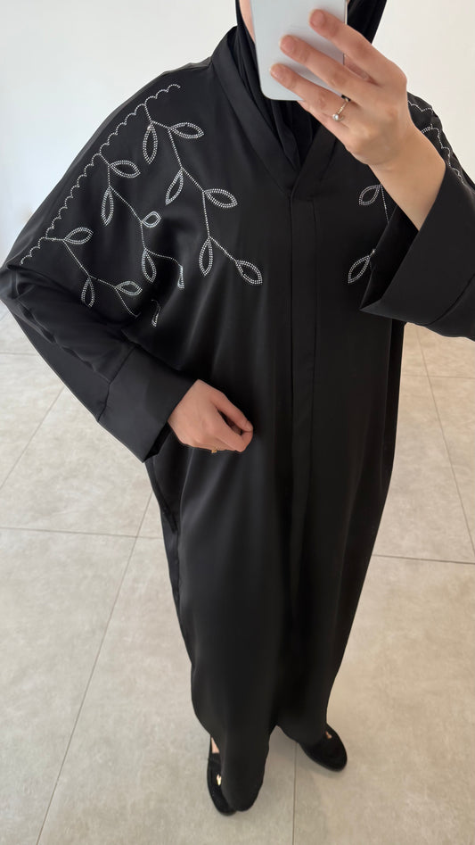 ABAYA STRASS - NOIR
