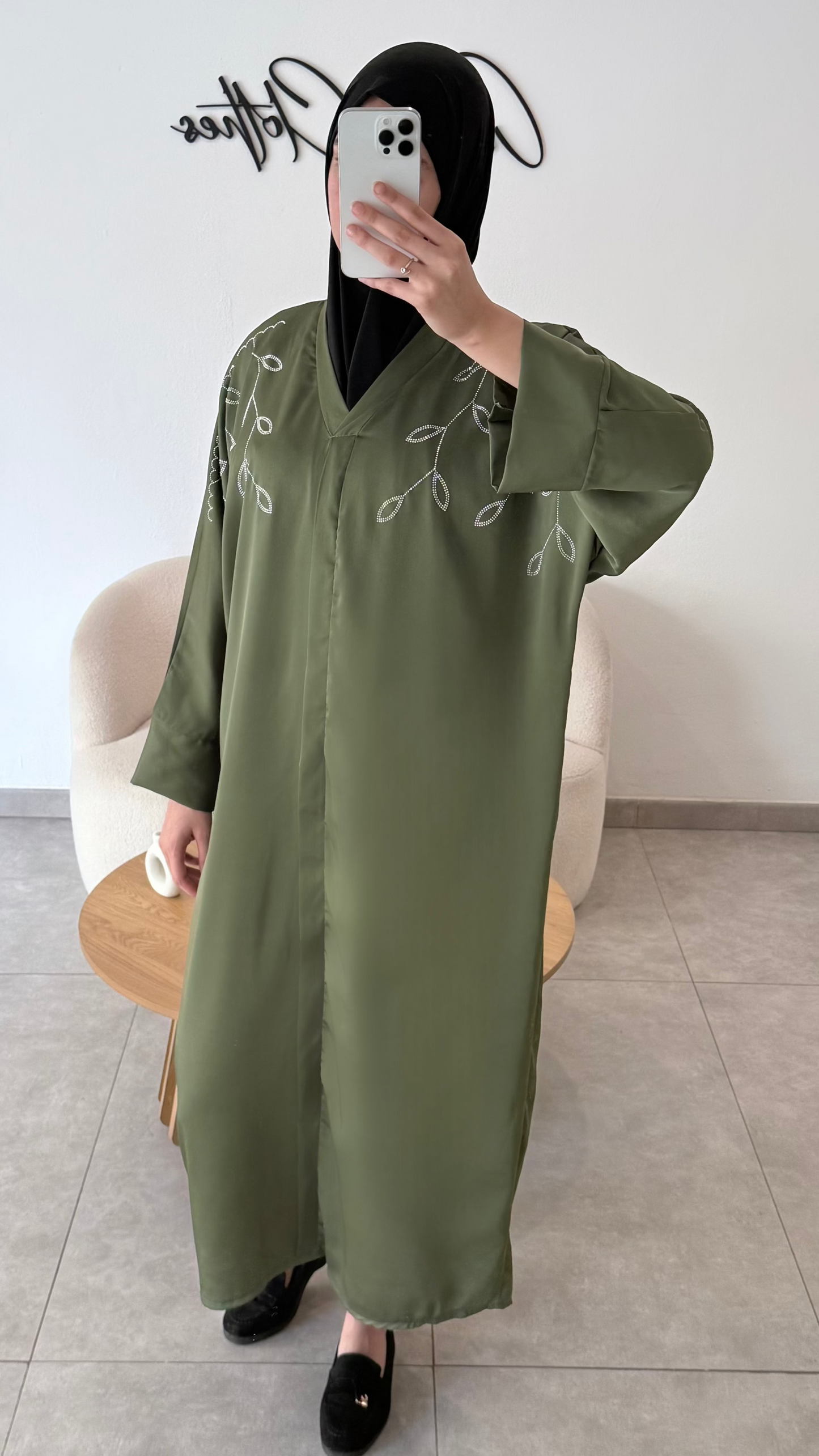 STRASS ABAYA - GREEN