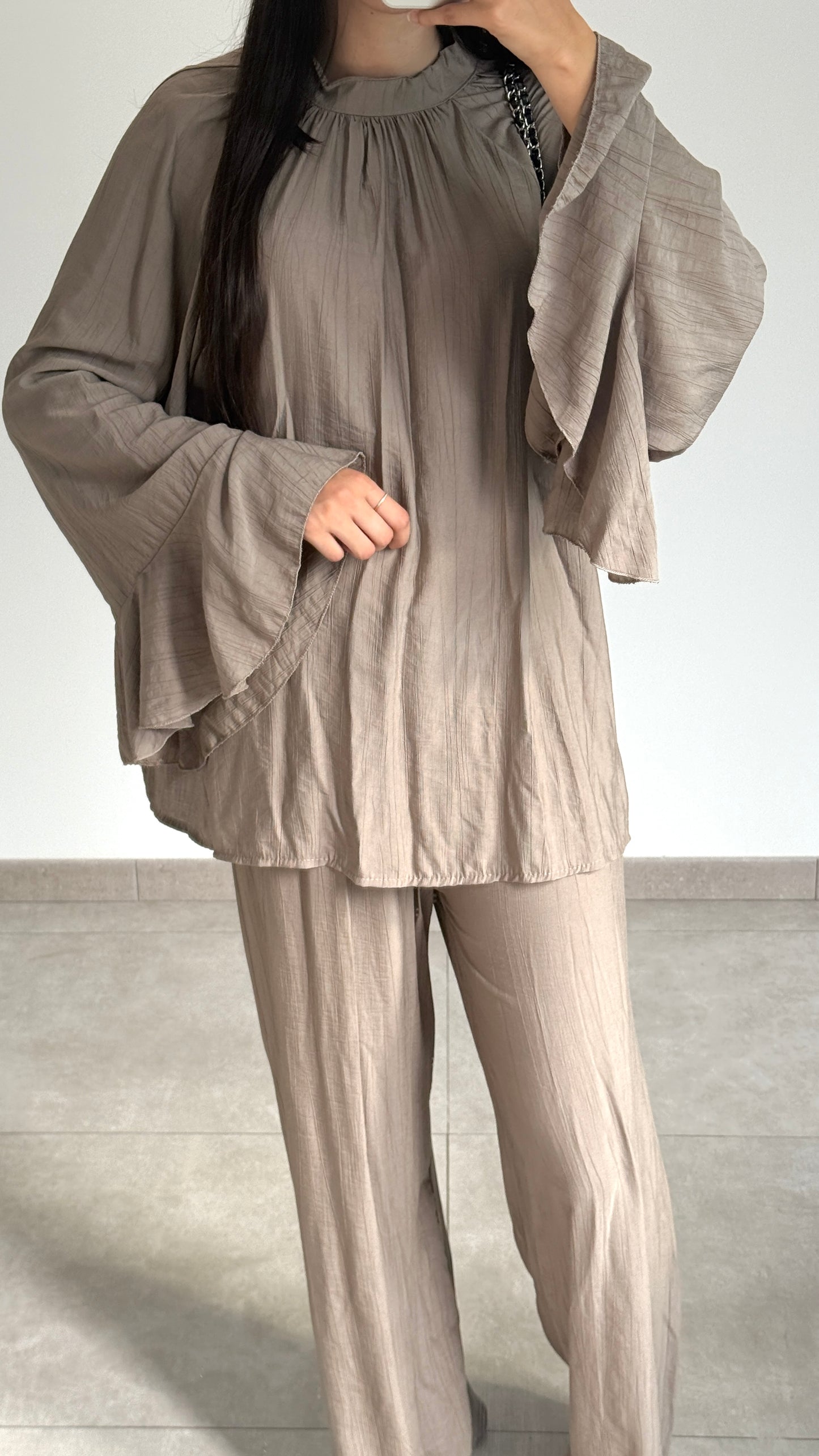 ENSEMBLE MANCHES ÉVASÉE - TAUPE