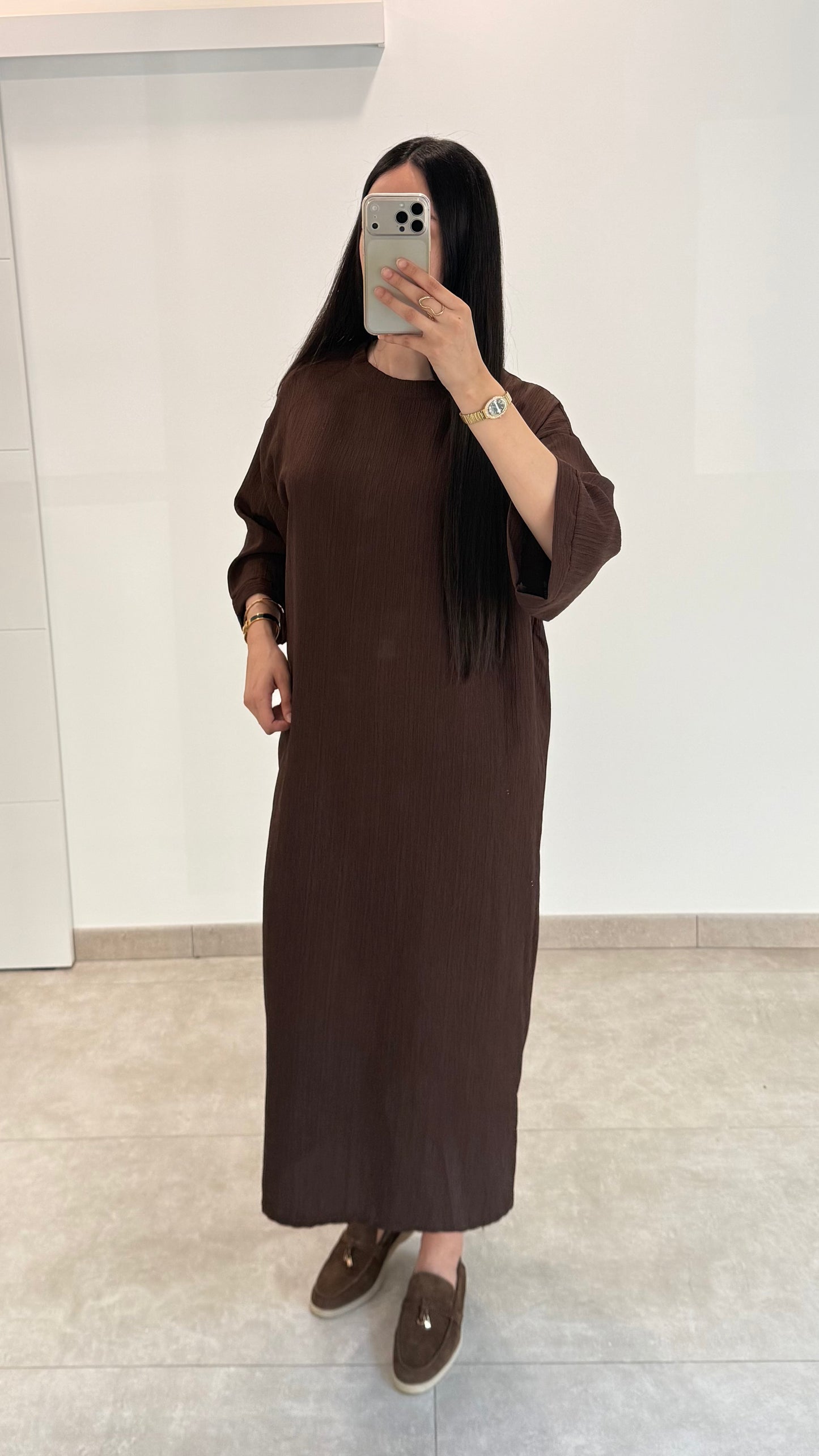 ROBE ESSENTIELLE - MARRON