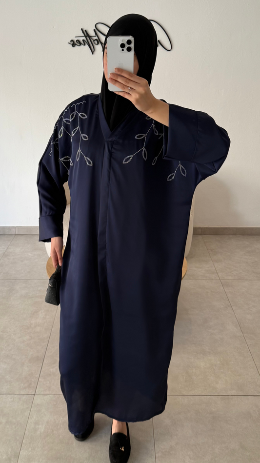 ABAYA STRASS - BLEU MARINE