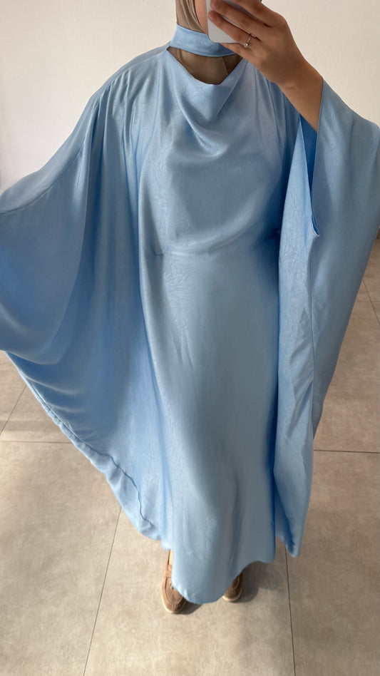 ABAYA SATIN JACQUARD - BLEU CIEL