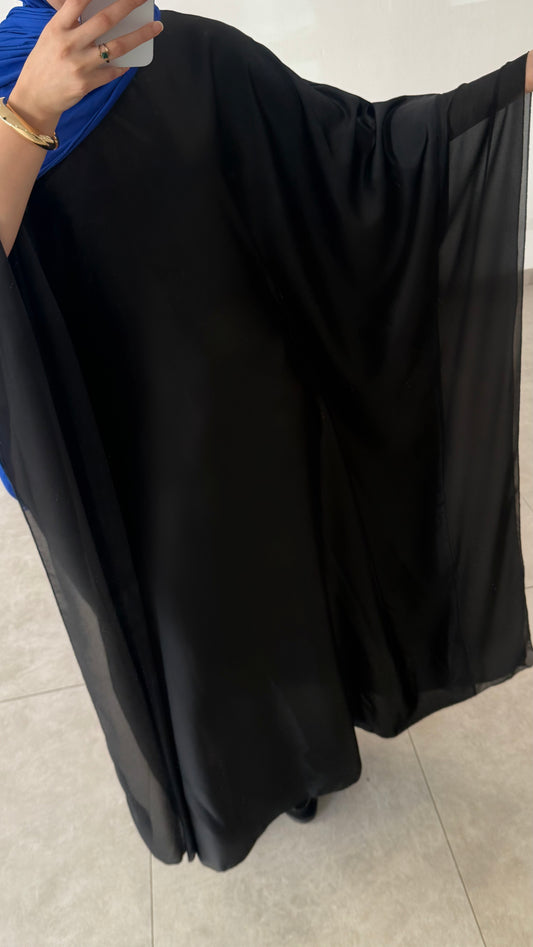 ABAYA SATIN - NOIR
