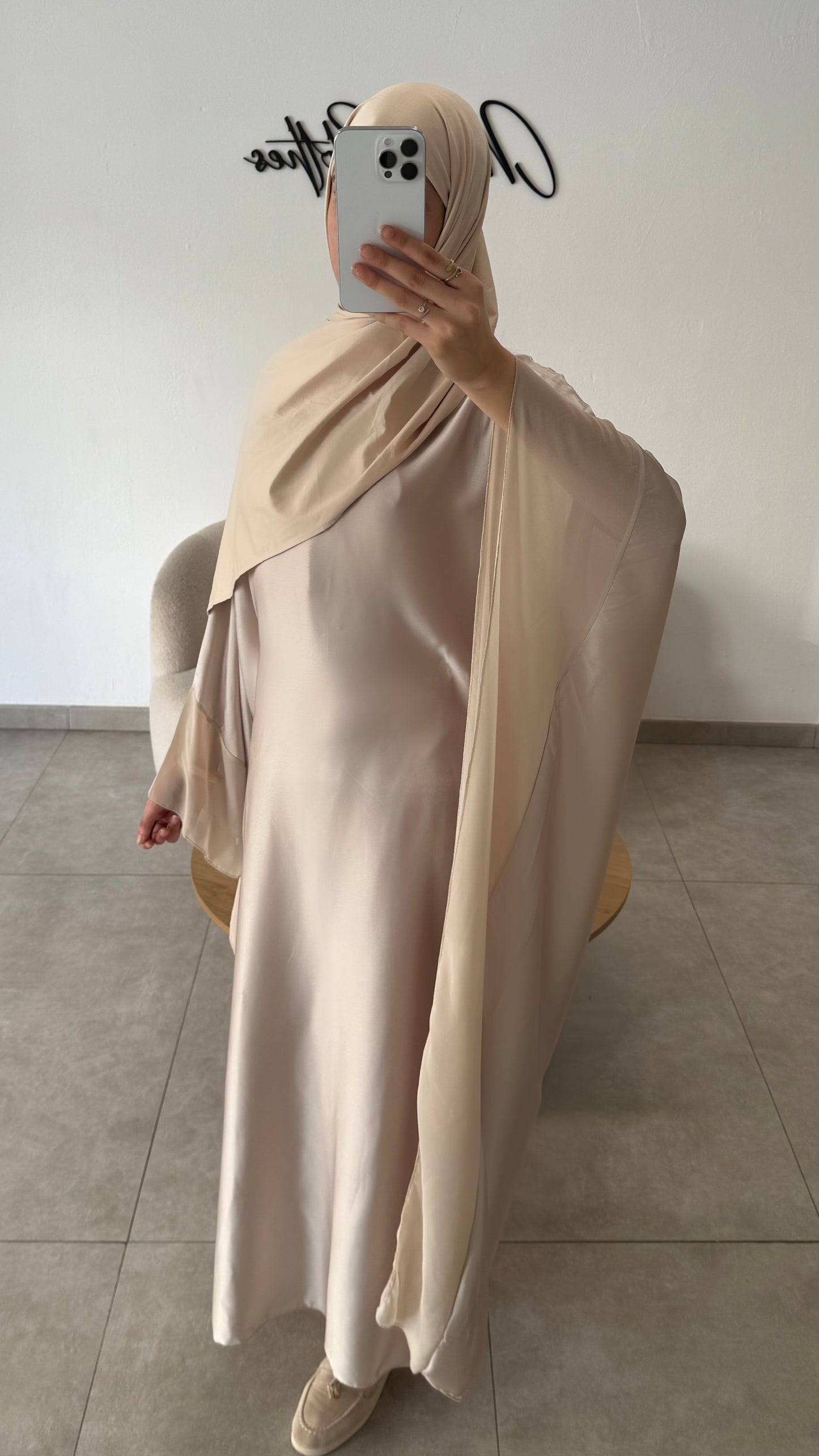 ABAYA SATIN - TAUPE