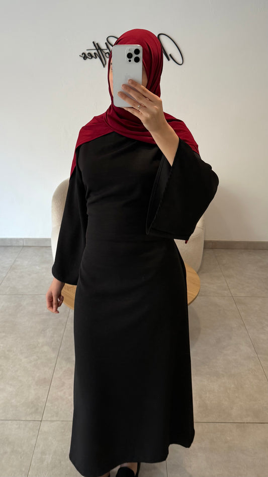 ROBE À LACET AU DOS - NOIR