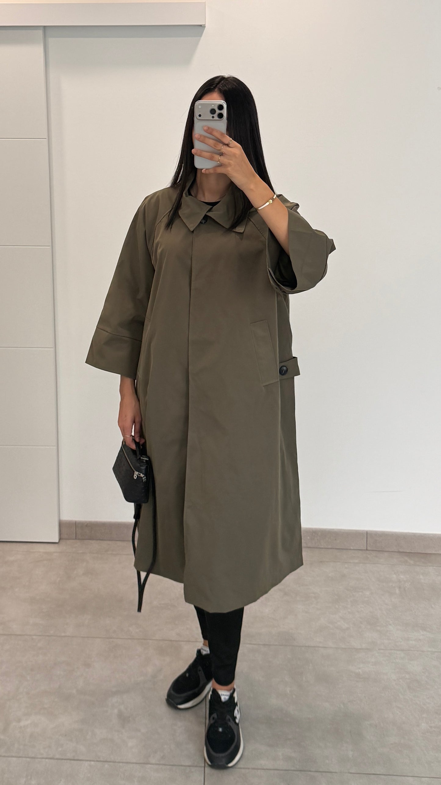 MANTEAU LONG TYPE TRENCH - KAKI