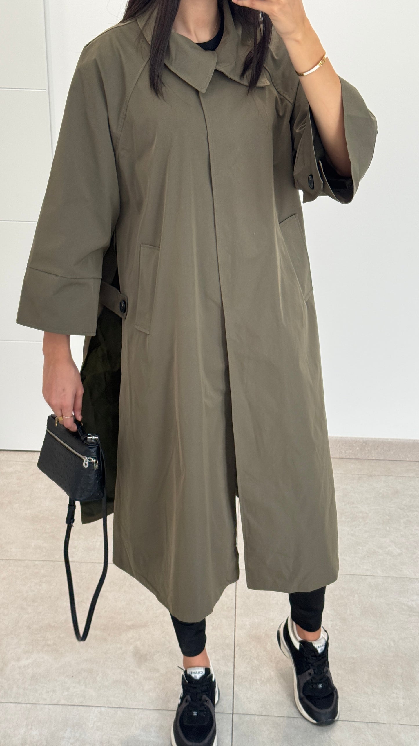 MANTEAU LONG TYPE TRENCH - KAKI