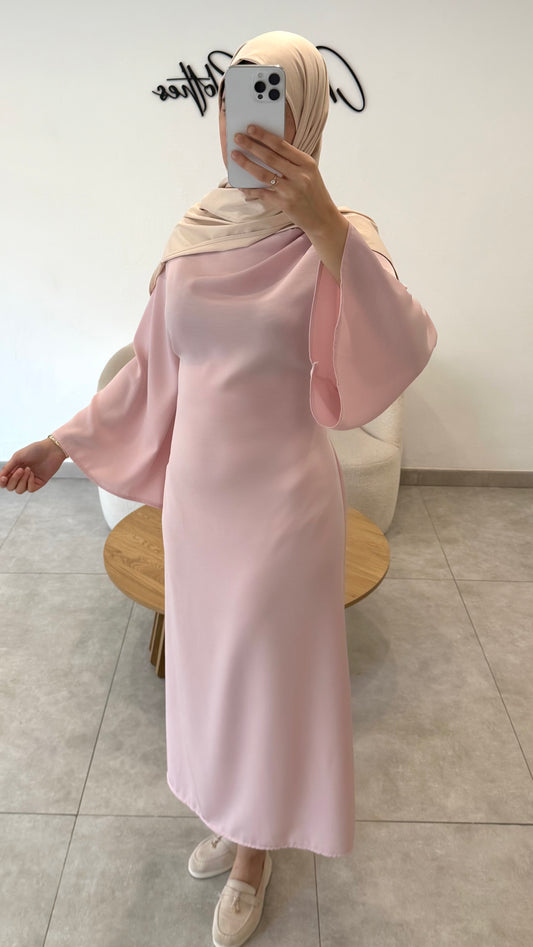 ROBE À LACET AU DOS - ROSE