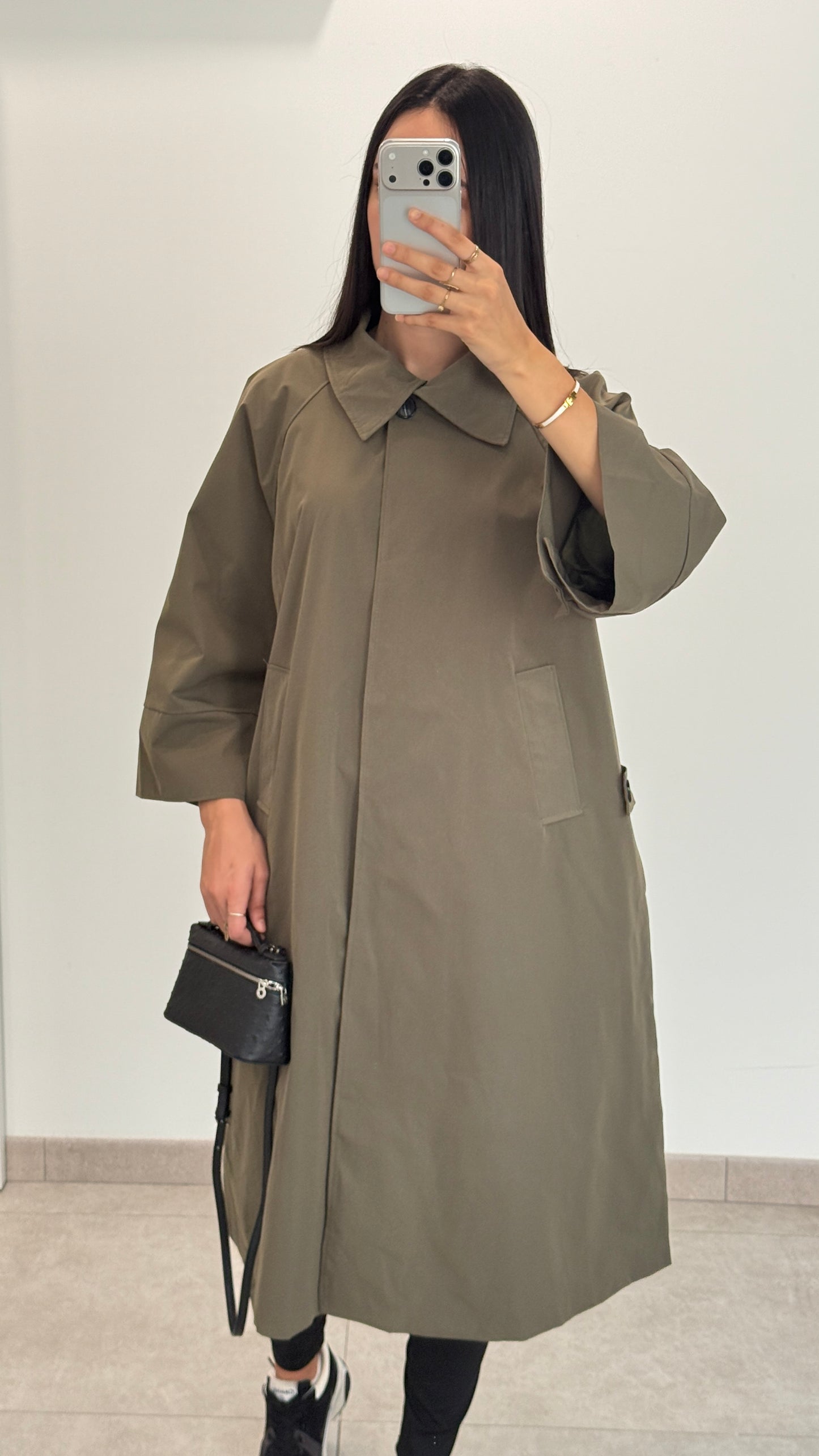 MANTEAU LONG TYPE TRENCH - KAKI