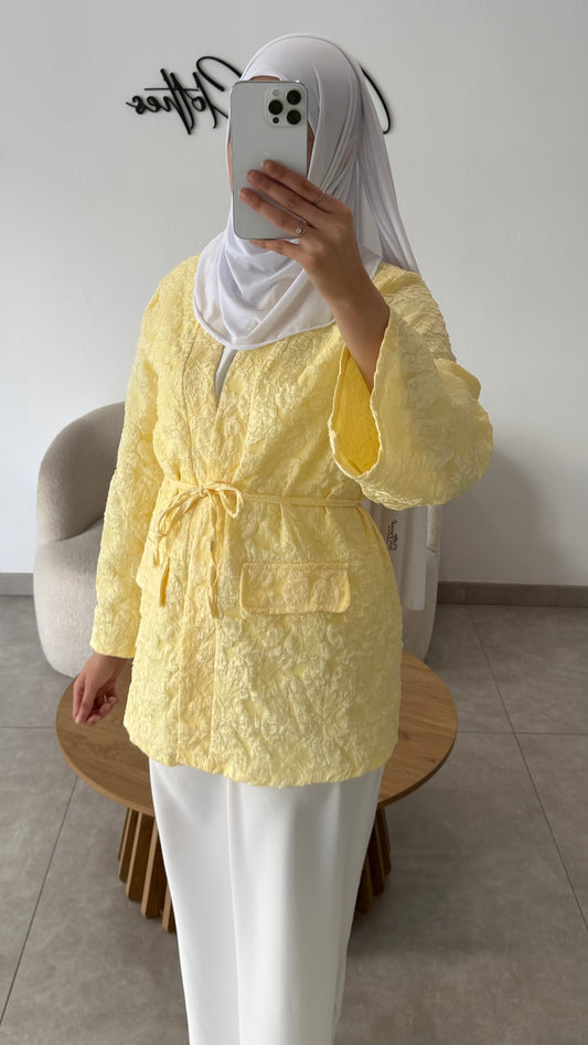 KIMONO BROCARD - JAUNE