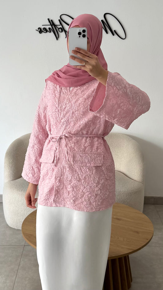 KIMONO BROCARD - ROSE