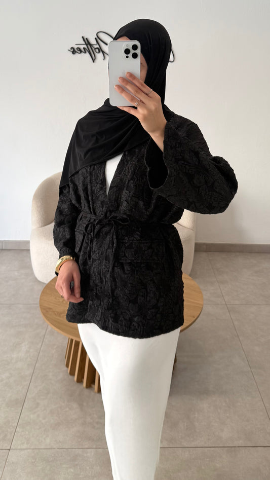 KIMONO BROCARD - NOIR