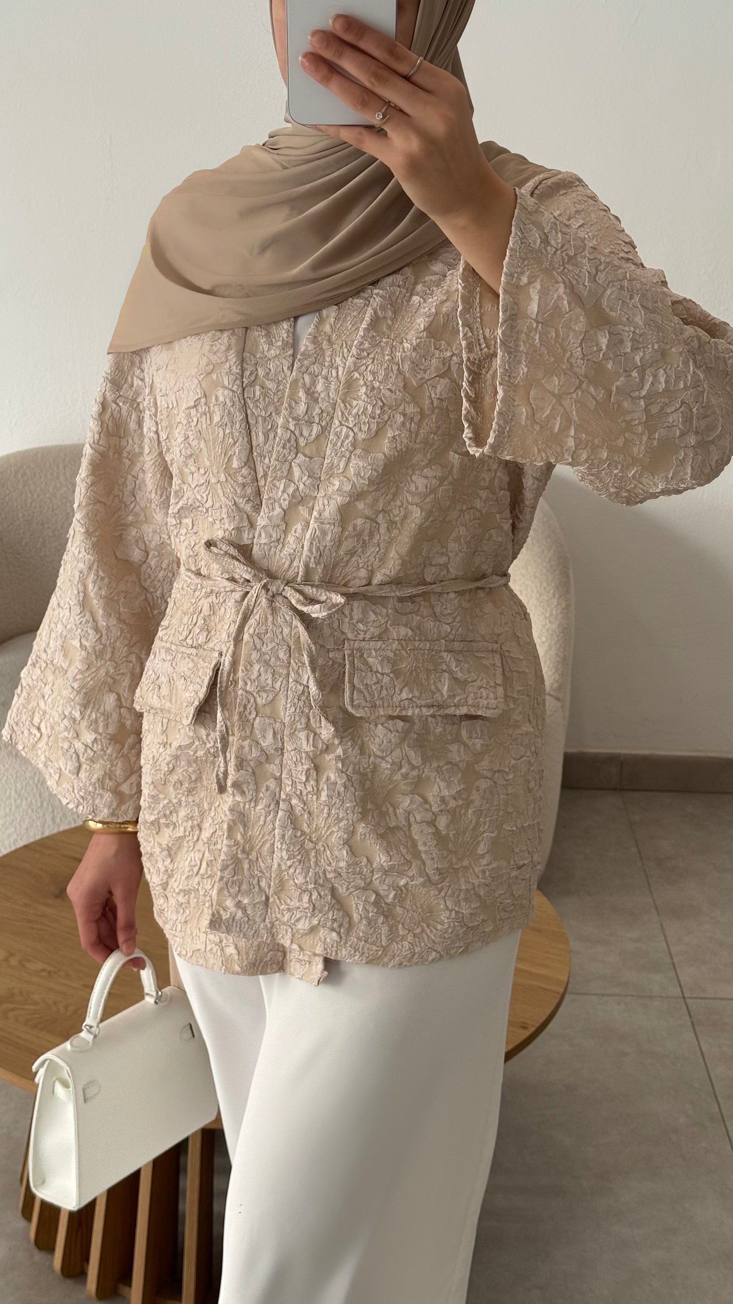 KIMONO BROCARD - BEIGE