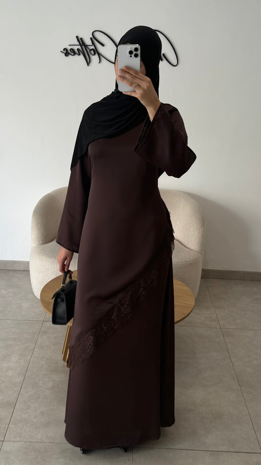 ENSEMBLE DENTELLE - MARRON