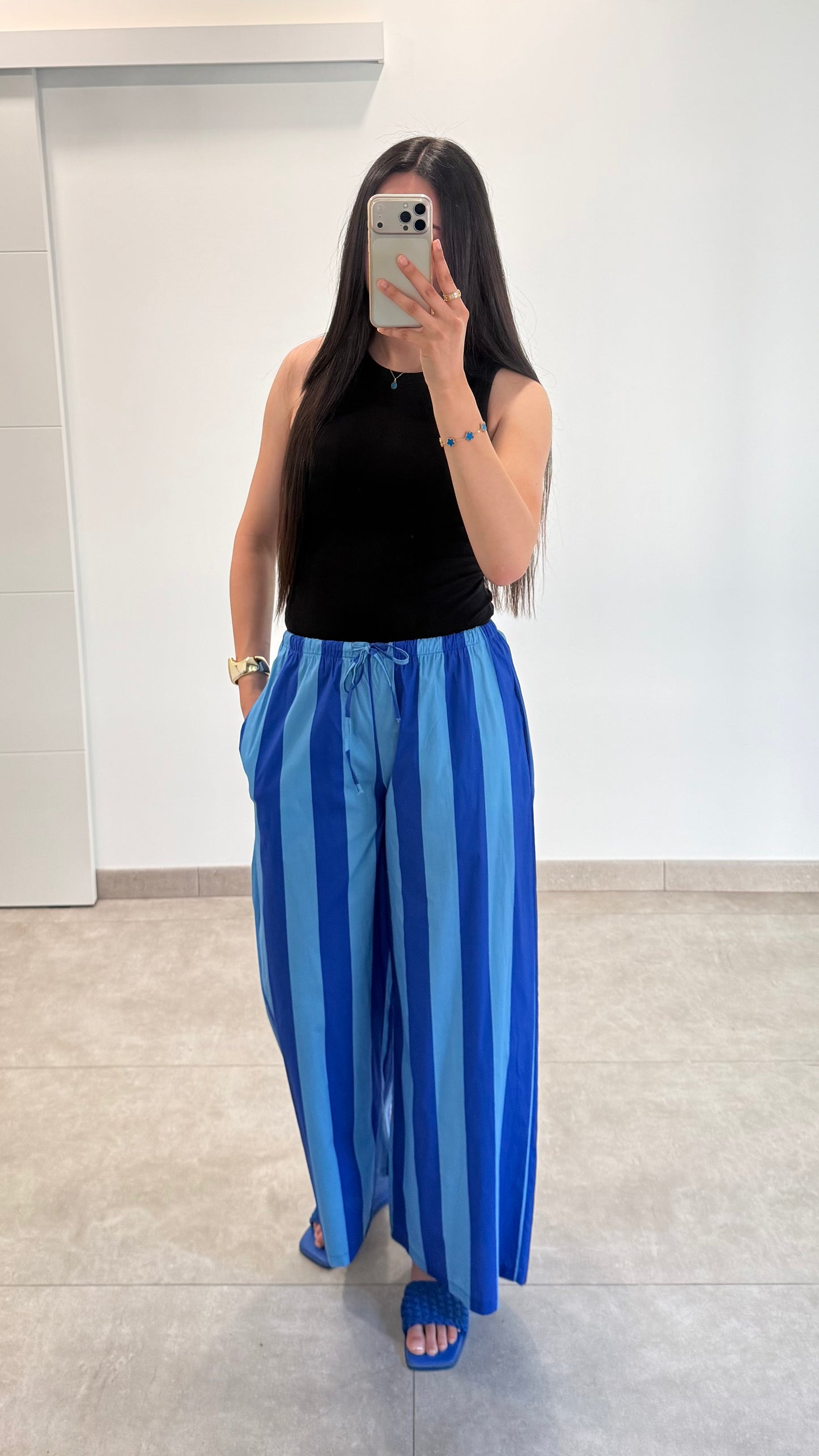 PANTALON RAYÉ BLEU