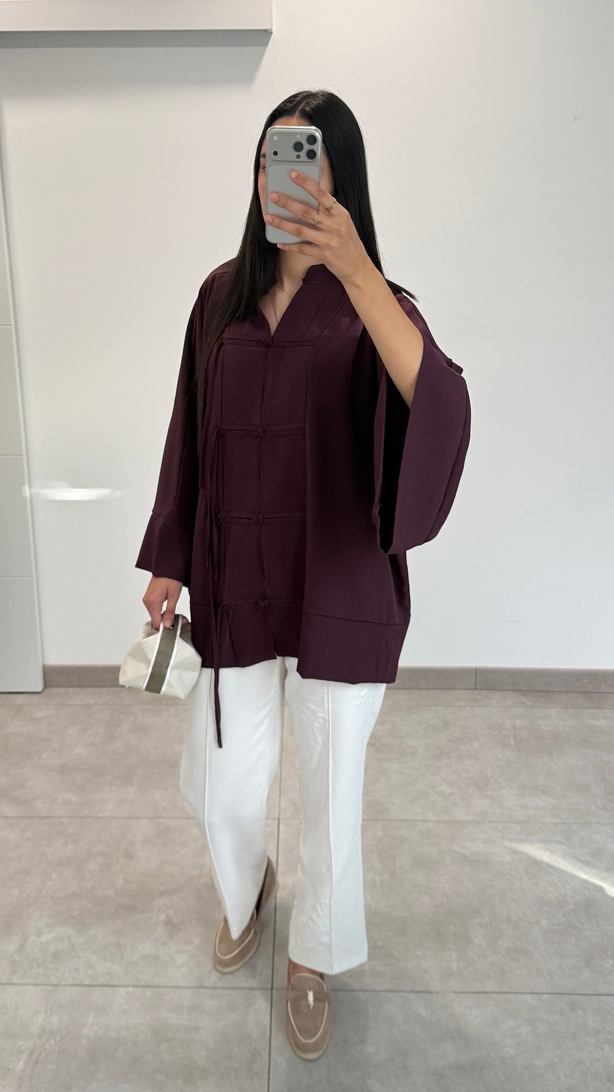 HAUT STYLE CHINOIS - BORDEAUX