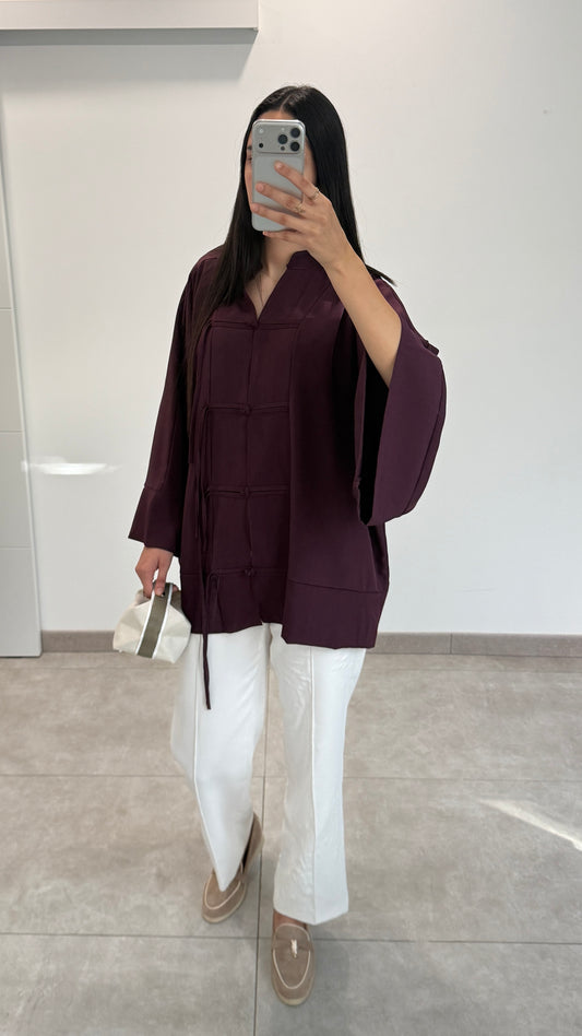 HAUT STYLE CHINOIS - BORDEAUX