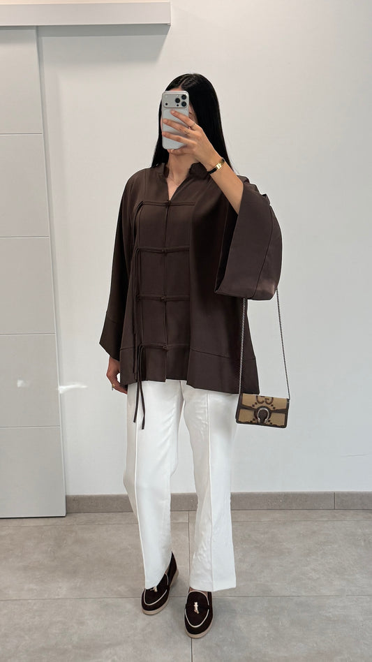 HAUT STYLE CHINOIS - MARRON