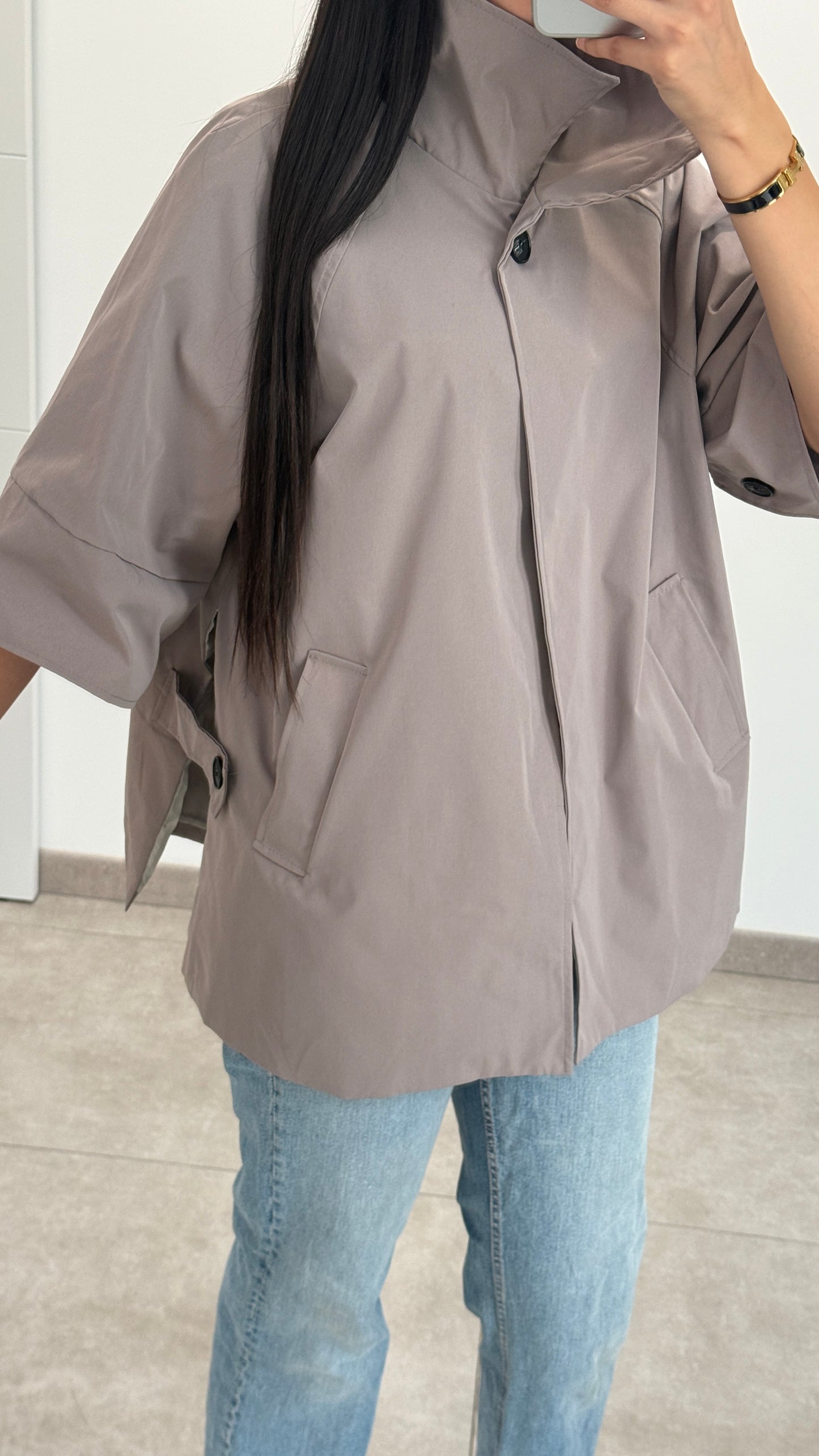MANTEAU TYPE TRENCH - TAUPE