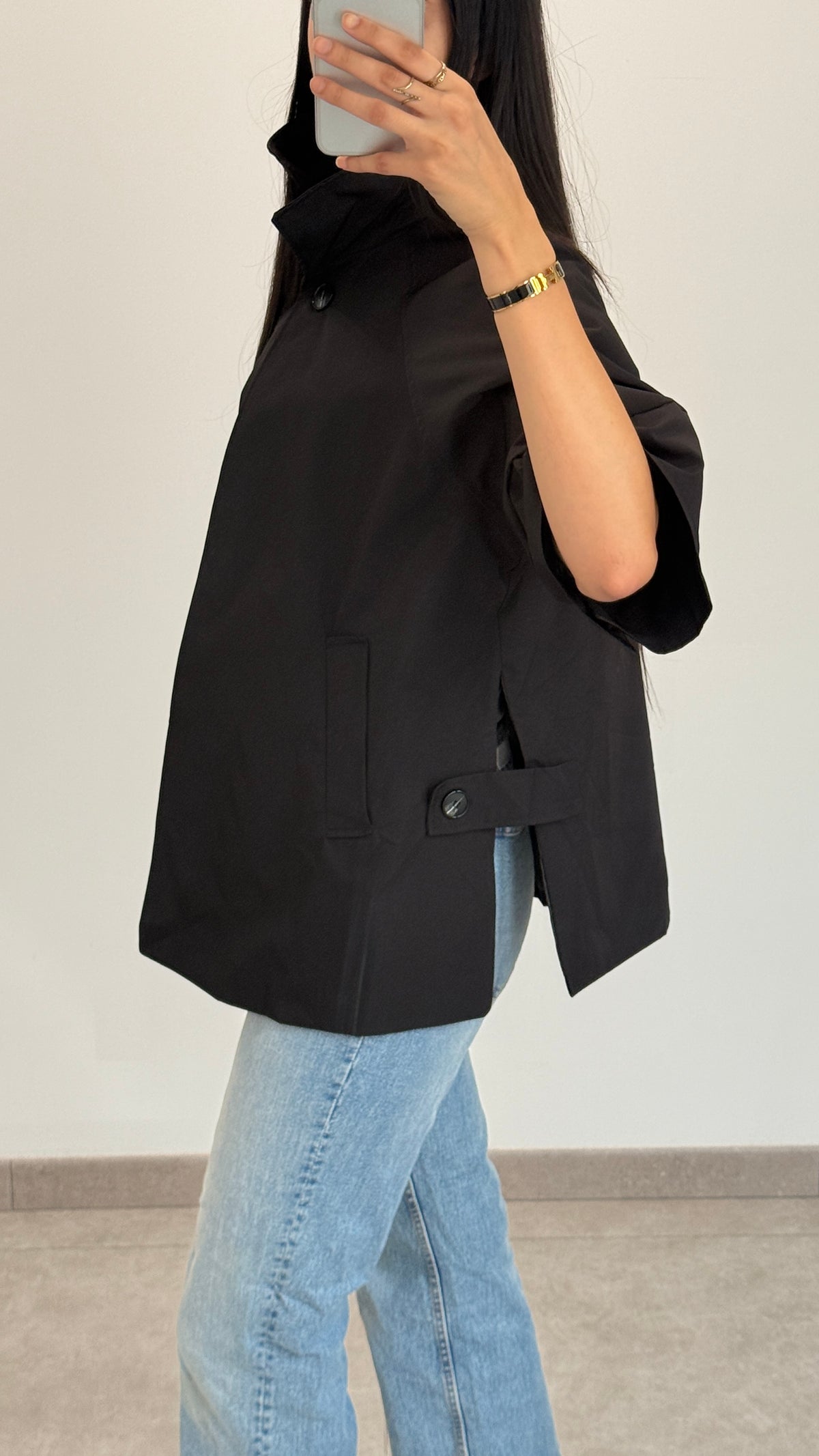 MANTEAU TYPE TRENCH - NOIR