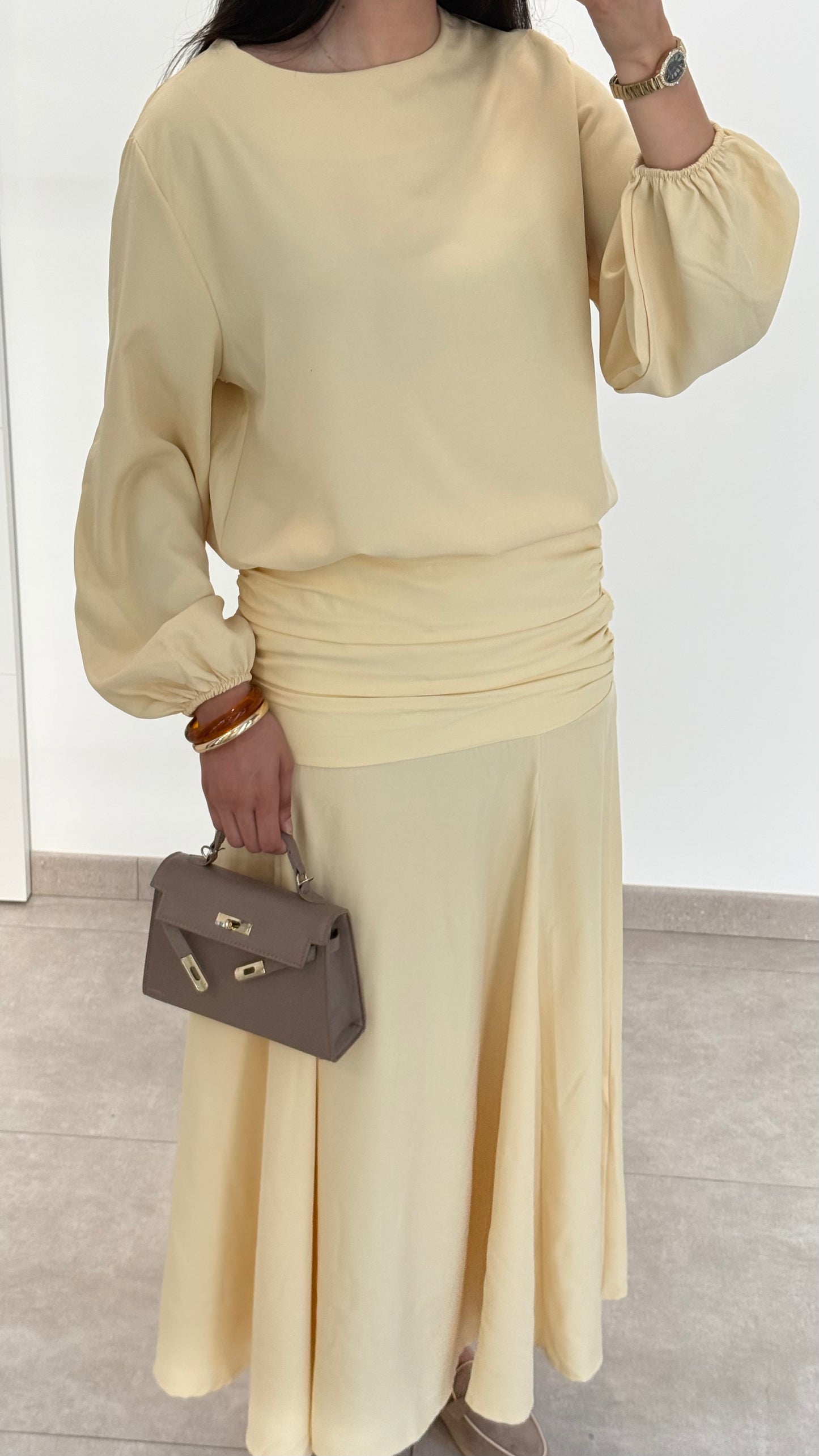 ENSEMBLE AVEC PLIS - JAUNE