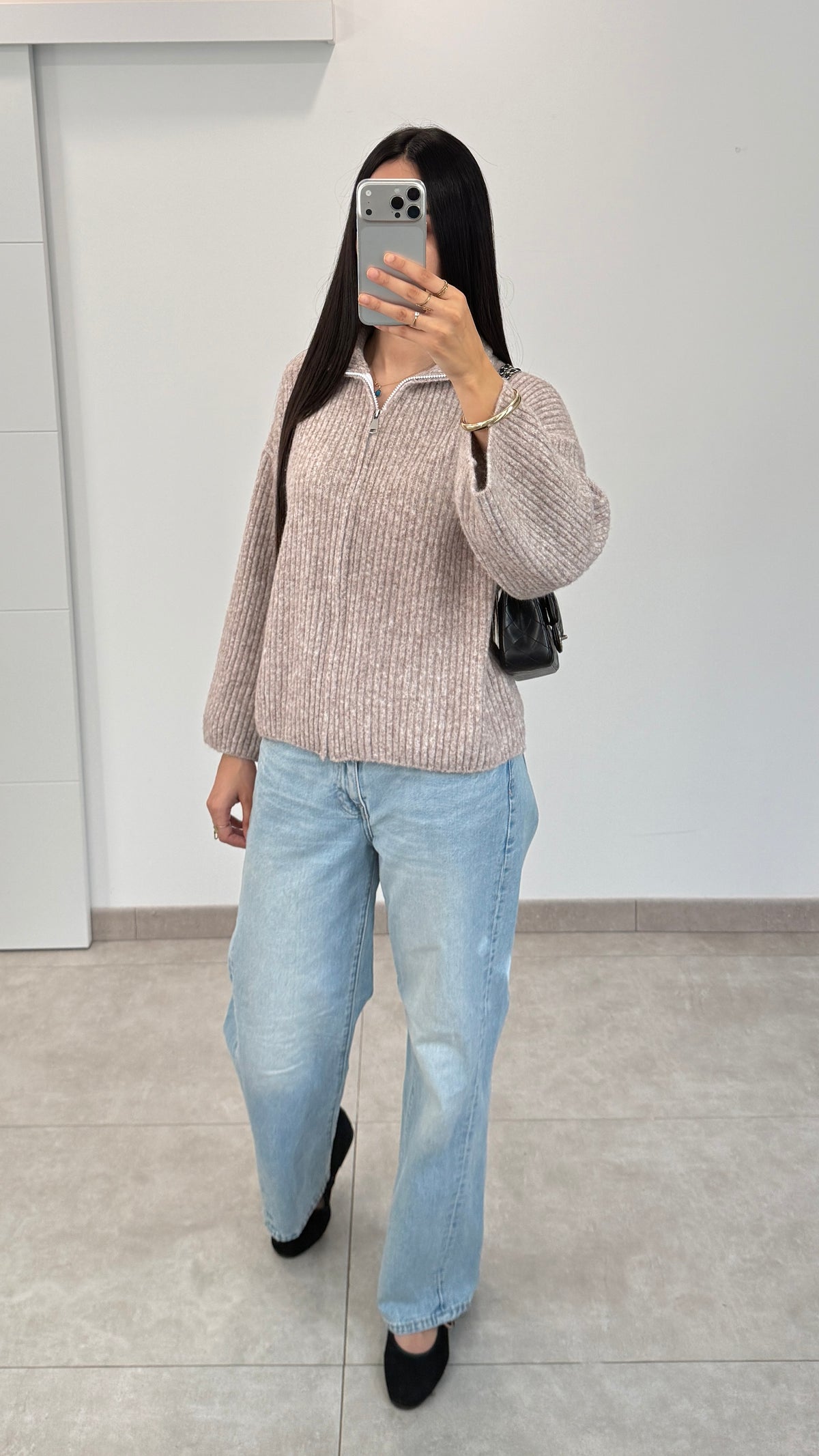 GILET EN LAINE - TAUPE