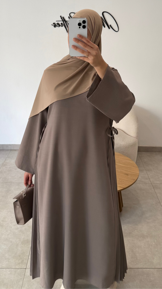 ROBE À NOEUDS - TAUPE