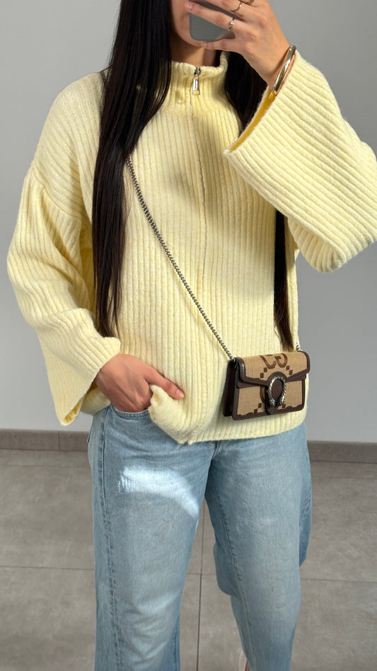 GILET EN LAINE - JAUNE