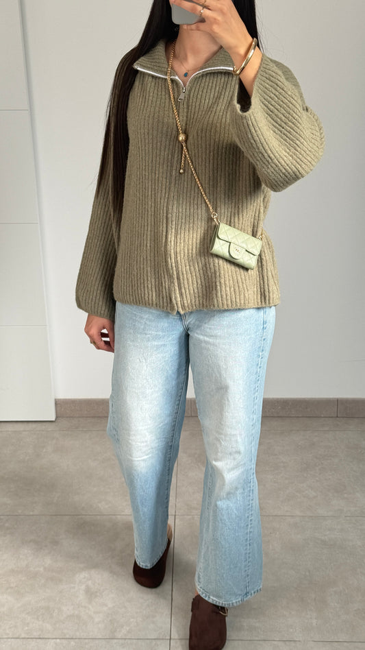 GILET EN LAINE - KAKI
