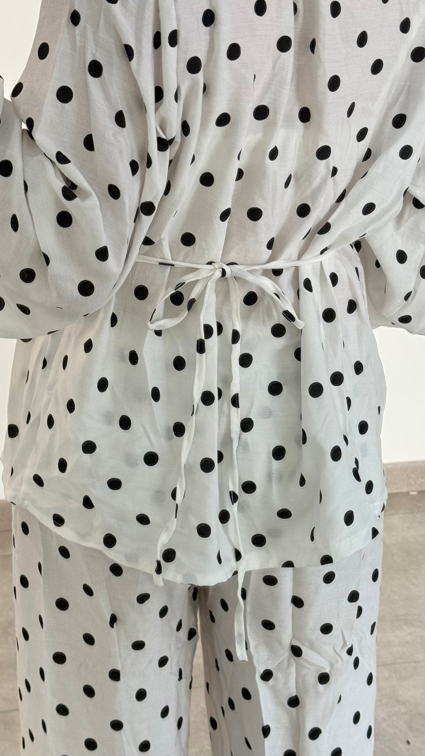 ENSEMBLE À POIS - BLANC/NOIR