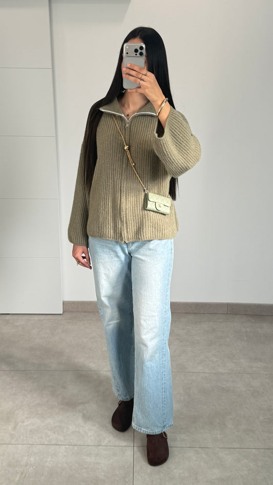 GILET EN LAINE - KAKI