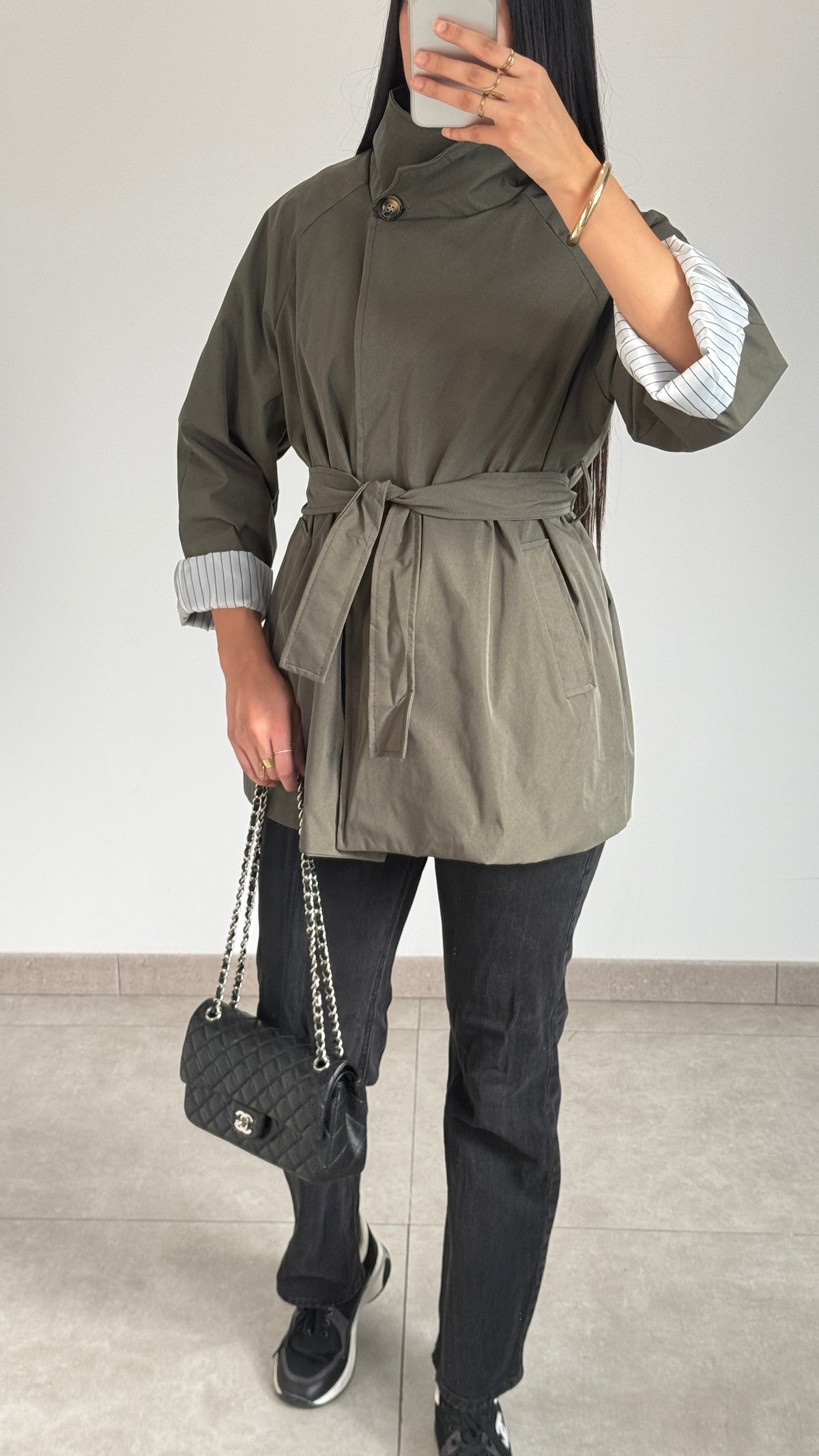 MANTEAU TYPE TRENCH - KAKI