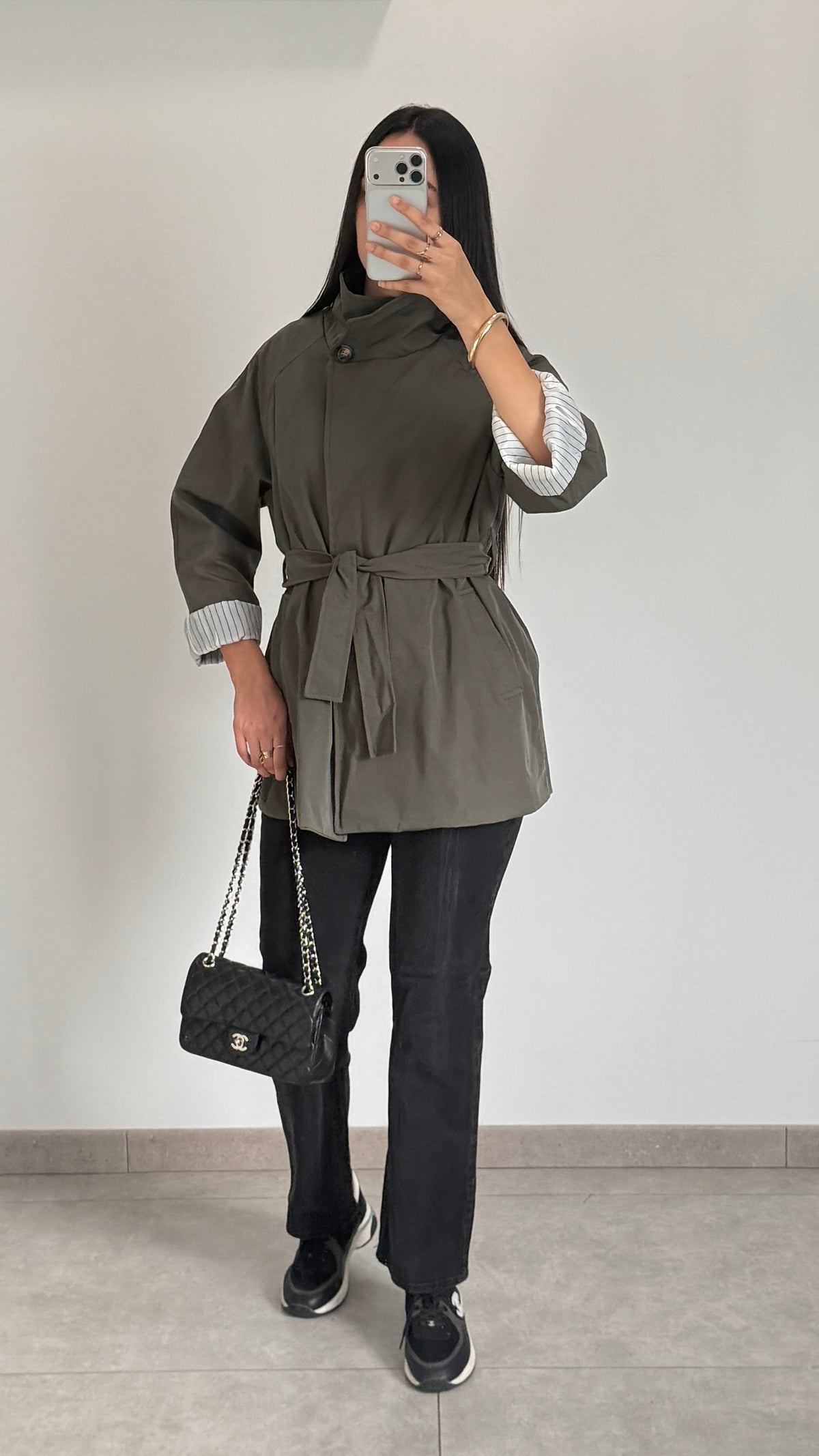 MANTEAU TYPE TRENCH - KAKI